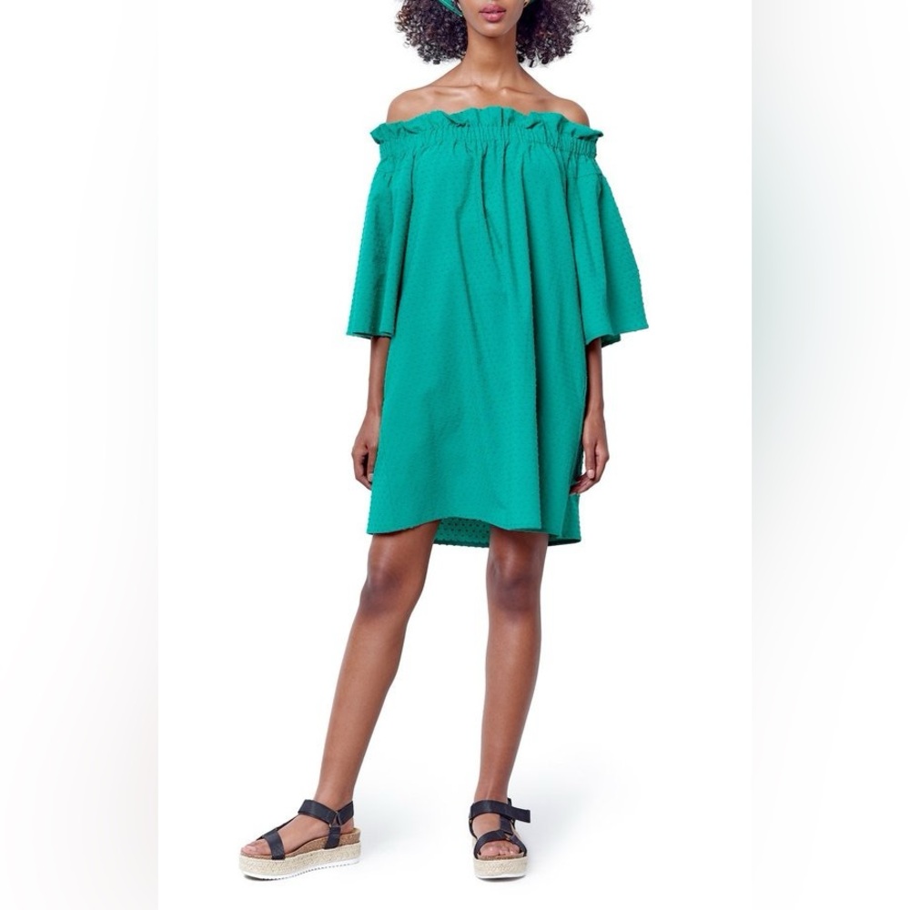 Anthropologie Mary Off-the-Shoulder Ruffle Dress S
